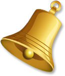 Gold bell tilted right